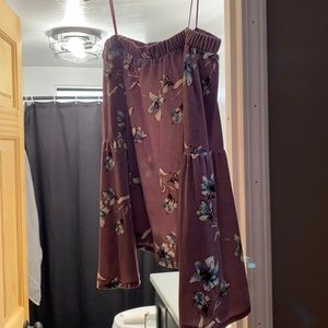 Off the shoulder velvet shirt